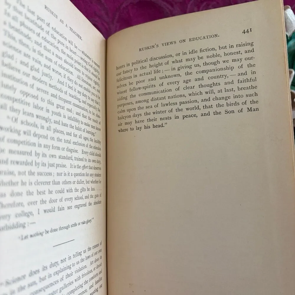1894 Essays and Letters by John Ruskin, Antique Book, Ginn & Company